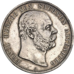 Saxe-Altenburg, Ernst I (1853-1908). 2 (zwei) mark, new unified coinage, burnished blank (PROOF) 1901, A, Berlin.