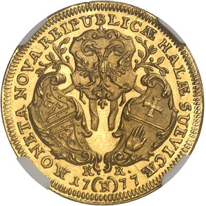 Schwäbisch Hall (ville libre de). Ducat au nom de l’Empereur Joseph II, aspect Flan bruni (PROOFLIKE) 1777 K-R, N, Nuremberg.