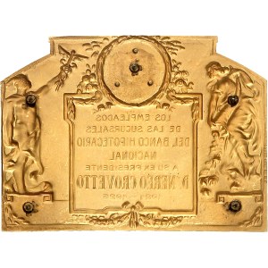 République. Plaque uniface en Or, Chambre de commerce de Buenos Aires, avec attribution, par Guttuzzopiana 1935, Buenos Aires.