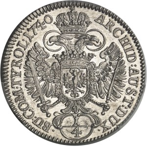 Charles VI (1711-1740). 1/4 de thaler 1740, Hall.