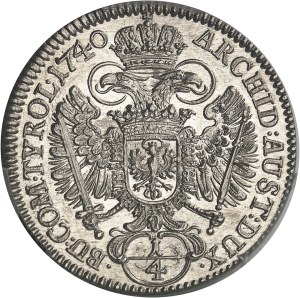 Charles VI (1711-1740). 1/4 thaler 1740, Hall.