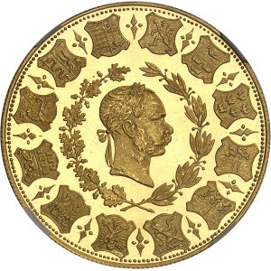 François-Joseph Ier (1848-1916). Frappe commémorative du 4 ducats, festival de tir de Vienne en 1873, d’aspect Flan bruni (PROOFLIKE) 1873 (1973).