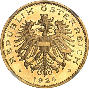 République (1918-1938). 100 kronen, d’aspect Flan bruni (PROOFLIKE) 1924, Vienne.