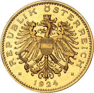 Republic (1918-1938). 100 kronen (aspect Flan bruni [PROOFLIKE]) 1924, Vienna.