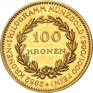 Republic (1918-1938). 100 kronen (aspect Flan bruni [PROOFLIKE]) 1924, Vienna.
