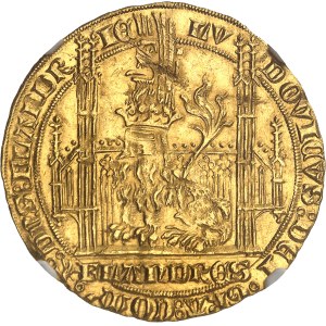 Flandres (comté de), Louis de Male (1346-1384). Lion heaumé ND (1346-1384), Gand.