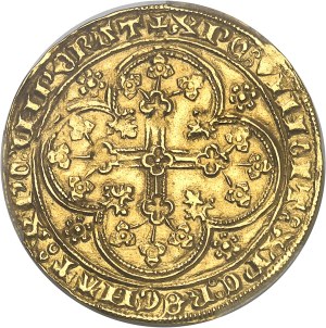 Flanders (county of), Philippe le Hardi (1384-1404). Golden shield with chair and lion ND, Ghent or Mechelen.