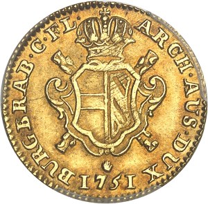 Austrian Netherlands, Maria Theresa (1740-1780). Sovereign, small module 1751, Antwerp.