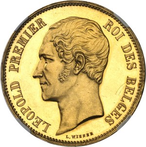 Leopold I (1831-1865). Module de 100 francs en Or, mariage du duc et de la duchesse de Brabant, Flan bruni (PROOF) 1853, Brussels.