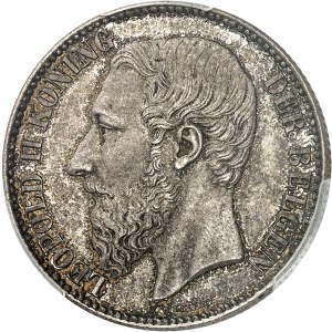 Leopold II (1865-1909). 2 francs, Flemish legend 1887, Brussels.