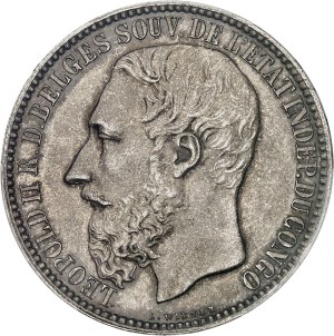 Congo, Leopold II (1885-1908). 5 francs 
