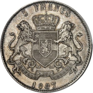 Congo, Léopold II (1885-1908). 5 francs “R. D. BELGES” 1887, Bruxelles.
