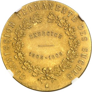 Albert I (1909-1934). Gold medal, Commission permanente des sucres, by É. Rombaux, Flan mat 1909, Brussels.