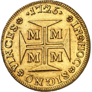 Jean V (1706-1750). 20000 réis (dobrão) 1726, M, Minas Gerais.