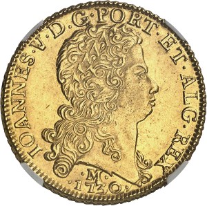 Jean V (1706-1750). 12800 reis (dobra) 1730, M, Minas Gerais.