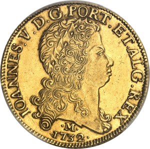 Jean V (1706-1750). 12800 reis (dobra) 1732, M, Minas Gerais.