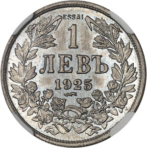 Boris III (1918-1943). Essai de 1 lev 1925, Poissy (éclair).