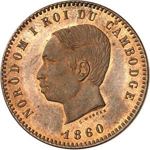 Norodom I (1860-1904). Ten centimes (current mintage) 1860, Brussels (Würden).