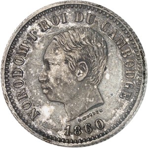 Norodom I (1860-1904). Piéfort de Un franc, Frappe spéciale (SP) 1860, Brussels (Würden).