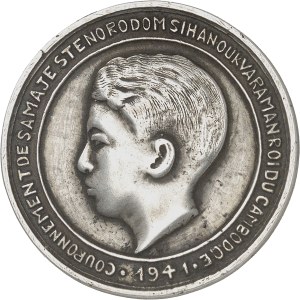 Norodom Sihanouk, King (1941-1955). Medal, King's coronation 1941.
