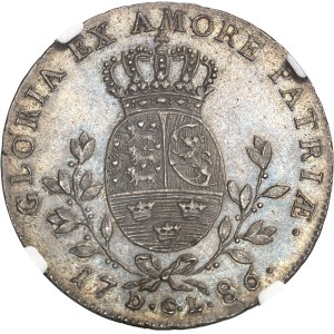 Christian VII (1766-1808). 1/2 speciedaler 1786 DCL, Altona.