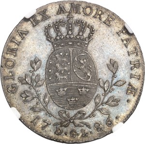 Christian VII (1766-1808). 1/2 speciedaler 1786 DCL, Altona.