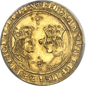 Ferdinand et Isabelle (1476-1516). Double excelente ND, S, Séville.