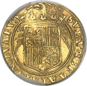 Ferdinand and Isabella (1476-1516). Double excelente ND, S, Seville.