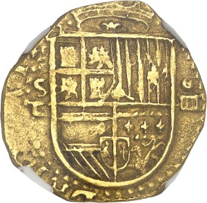 Philip II of Spain (1556-1598). 4 escudos ND (1566-1587) - D, S, Seville.