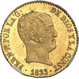 Ferdinand VII (1808-1833). 80 réales 1823 SP, B, Barcelone.