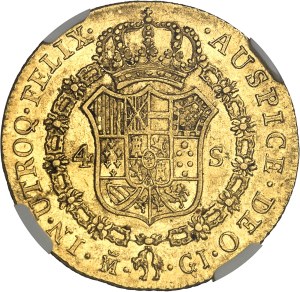 Ferdinand VII (1808-1833). 4 escudos 1818/6 GJ, M crowned, Madrid.