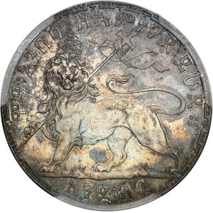 Menelik II (1889-1913). Essai du Birr, sans différents, tranche lisse, Frappe spéciale (SP) EE 1892 (1900), A, Paris.