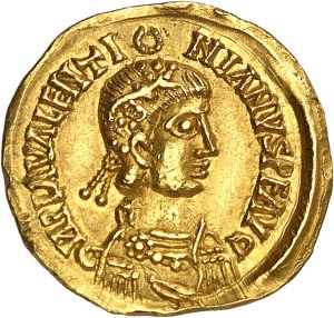 Visigoths, pseudo-imperial series. Solidus in the name of Valentinian III ND (440-455), Gaul ?