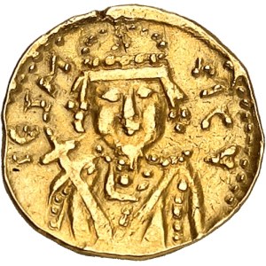 Indéterminé. Trémissis, imitation d’Héraclius ou période de Léon III à Constantin V ND (c.650 ou c.750), Atelier indéterminé, France ou Italie.