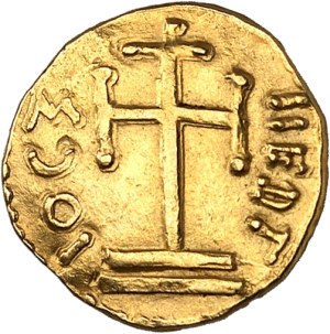 Indeterminate. Tremissis, Heraclius imitation or period from Leo III to Constantine V ND (c.650 or c.750), undetermined workshop, France or Italy.