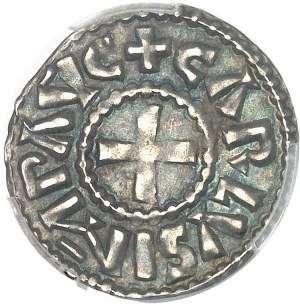 Charles le Chauve or in the name of Charles Emperor (late 9th - early 10th c.). Denier ND (after 875), Bourges.