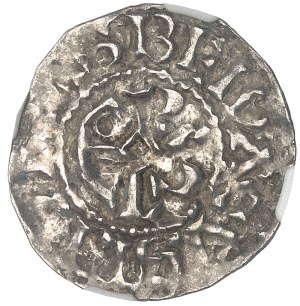Hugues Capet (987-996). Denier ND, Beauvais.