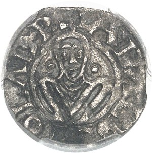 Robert II (996-1031). Denarius with Bishop Adalberon, ND prototype (c.1030-1031?), Laon.