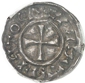Robert II (996-1031). Denarius in the style of Sainte Marie [Notre-Dame de Paris?] ND, Paris.