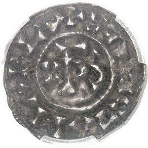 Robert II (996-1031). Denarius in the style of Sainte Marie [Notre-Dame de Paris?] ND, Paris.