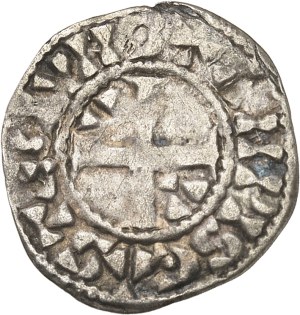Louis VI (1108-1137). Denarius 3rd type ND, Étampes.
