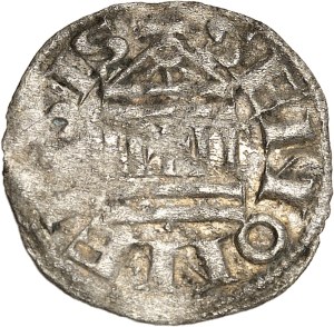 Louis VI (1108-1137). Temple denarius, unpublished type ND, Sens.