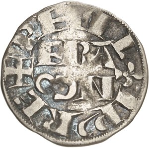 Philippe II (1180-1223). Denier parisis, 1er type ND, Arras.