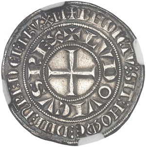 Louis IX, known as Saint Louis (1245-1270), Gros Tournois with ND star (1266-1270).