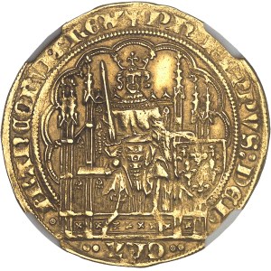 Philippe VI (1328-1350). Écu d’or à la chaise, 6e émission ND (1349).