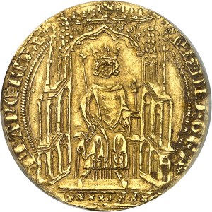 Philippe VI (1328-1350). Double d’or, 1ère émission ND (1340).