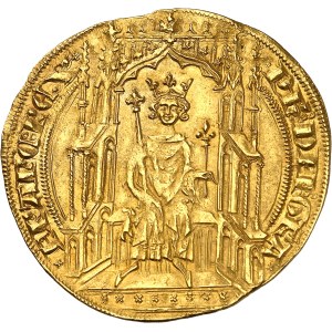 Philippe VI (1328-1350). Double d’or, 1ère émission ND (1340).