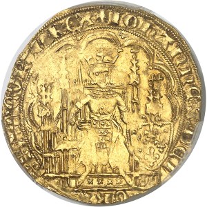 Jean II le Bon (1350-1364). Écu d’or à la chaise, 1ère émission ND (1351).