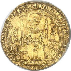 Jean II le Bon (1350-1364). Gold shield with chair, 1st issue ND (1351).