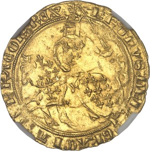 Charles V (1364-1380), Franc à cheval du Dauphiné ND (1364), Dauphin workshop, undetermined.
